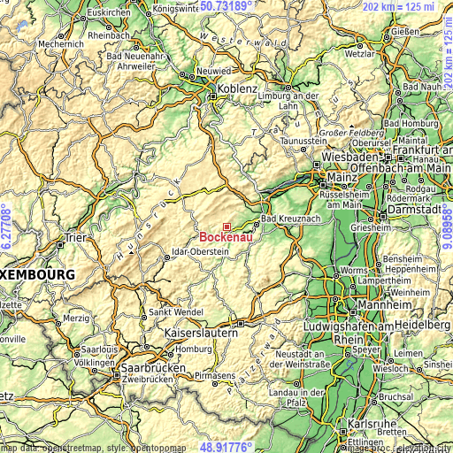 Topographic map of Bockenau