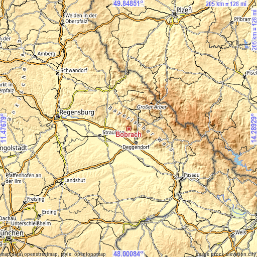 Topographic map of Böbrach