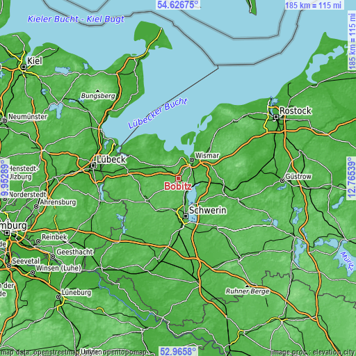 Topographic map of Bobitz