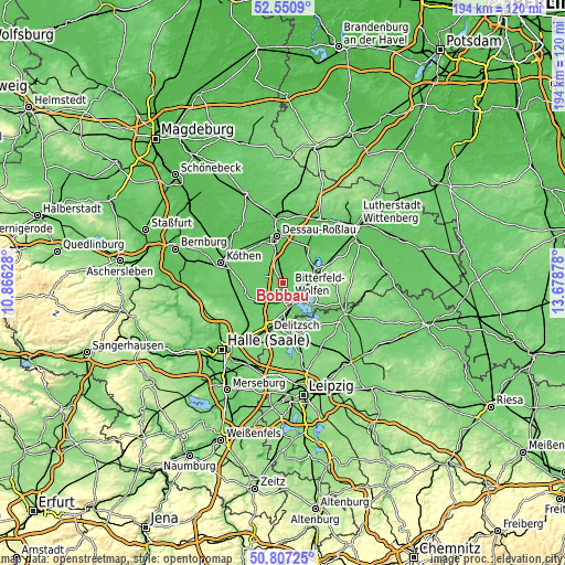 Topographic map of Bobbau