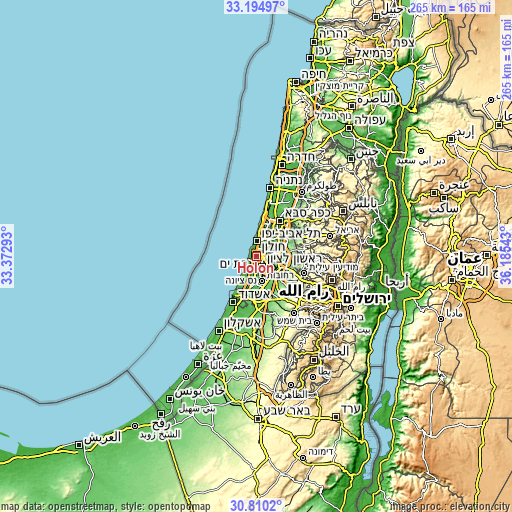 Topographic map of H̱olon