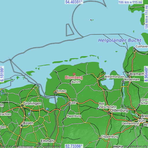 Topographic map of Blomberg