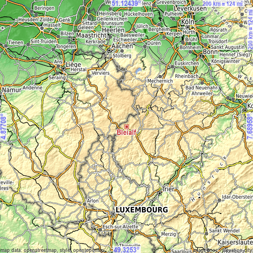 Topographic map of Bleialf