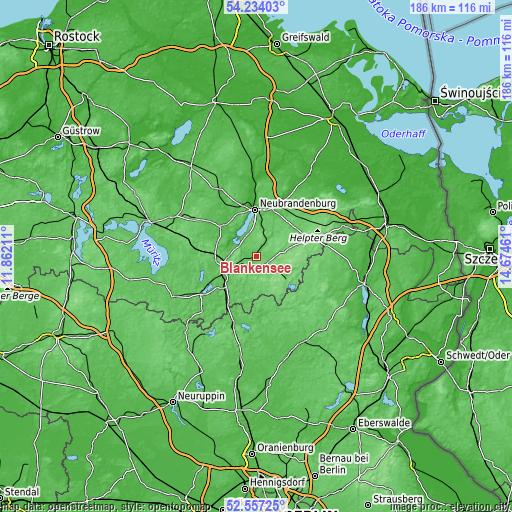 Topographic map of Blankensee