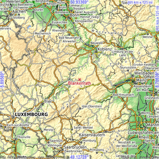 Topographic map of Blankenrath