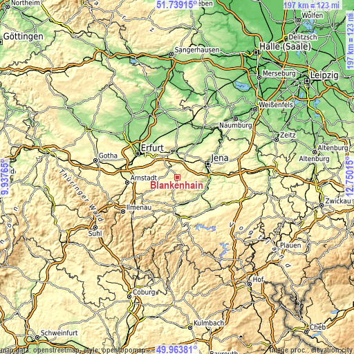Topographic map of Blankenhain