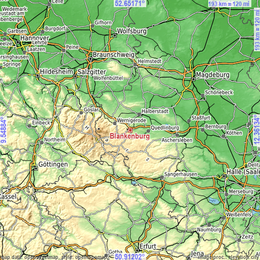 Topographic map of Blankenburg