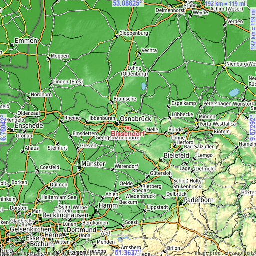 Topographic map of Bissendorf
