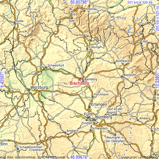 Topographic map of Bischberg