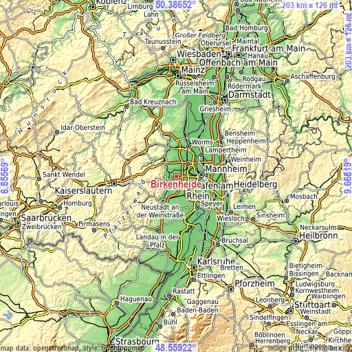 Topographic map of Birkenheide