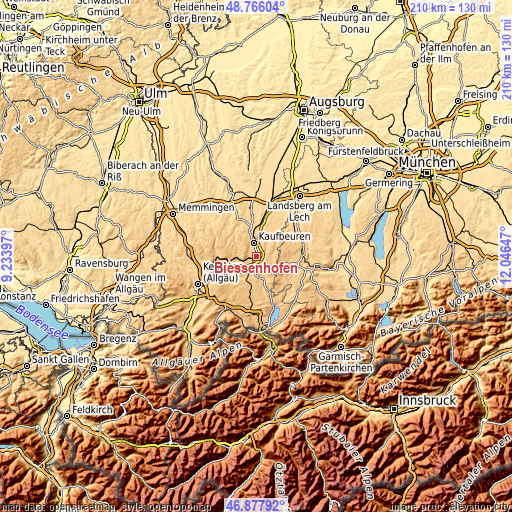 Topographic map of Biessenhofen