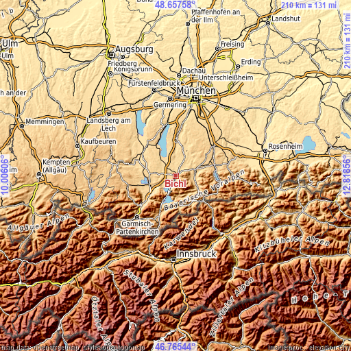 Topographic map of Bichl