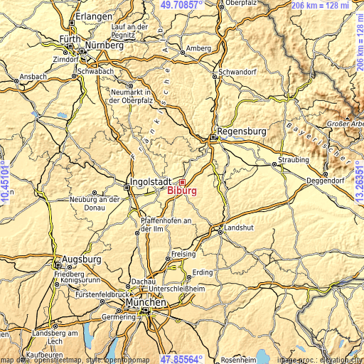 Topographic map of Biburg