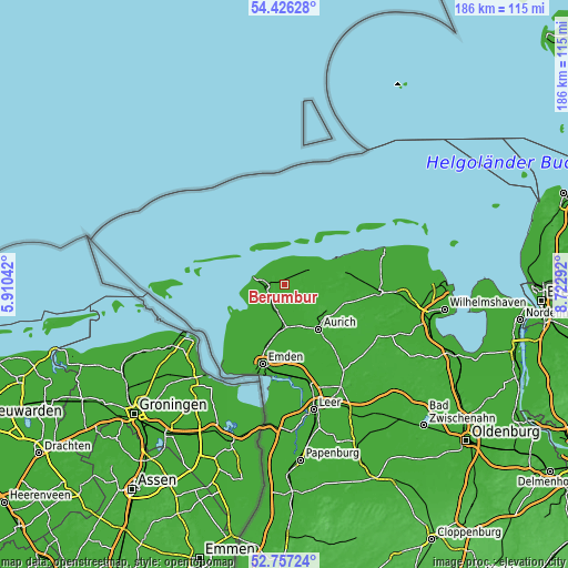 Topographic map of Berumbur