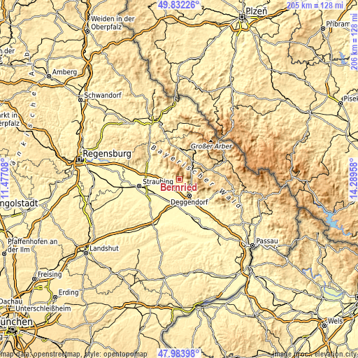 Topographic map of Bernried