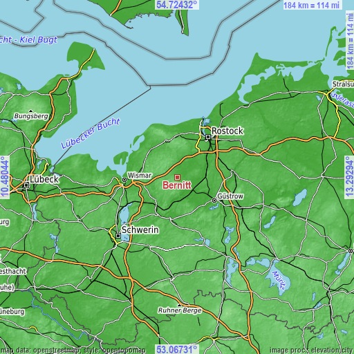 Topographic map of Bernitt