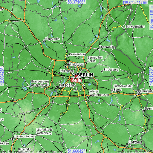 Topographic map of Berlin