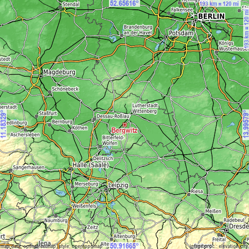 Topographic map of Bergwitz