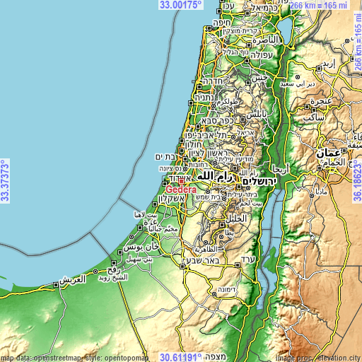 Topographic map of Gedera