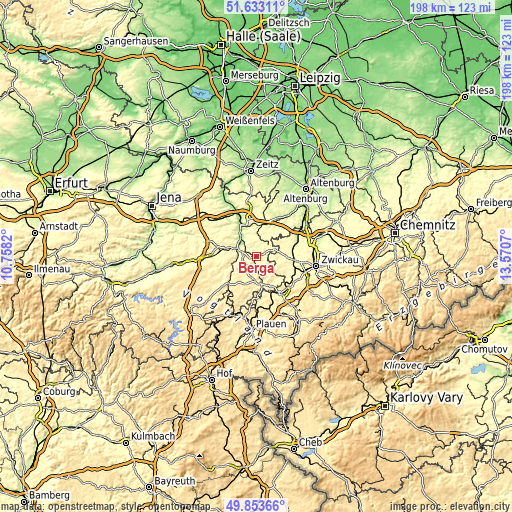 Topographic map of Berga