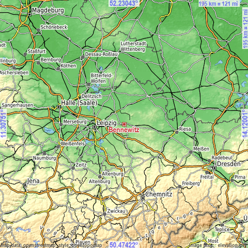 Topographic map of Bennewitz