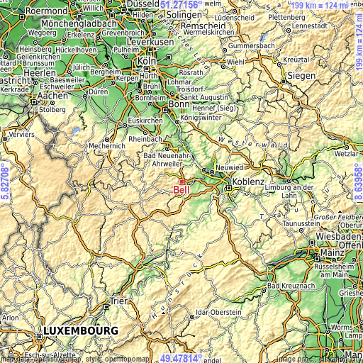 Topographic map of Bell