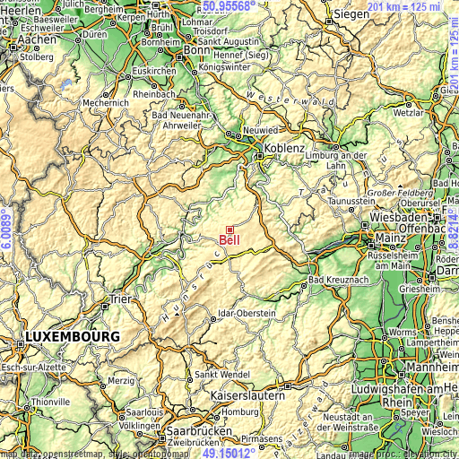 Topographic map of Bell