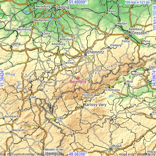 Topographic map of Beierfeld