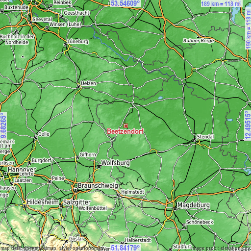 Topographic map of Beetzendorf