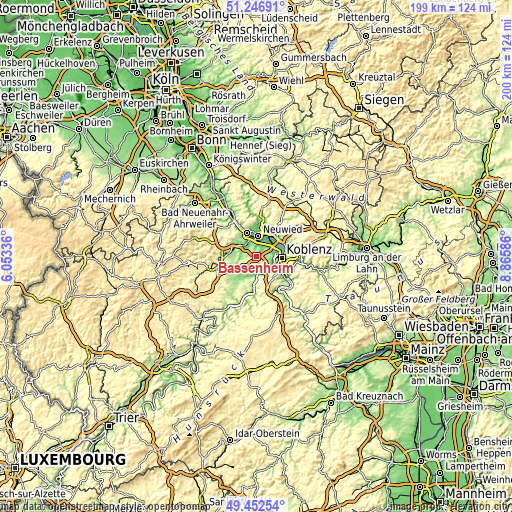 Topographic map of Bassenheim