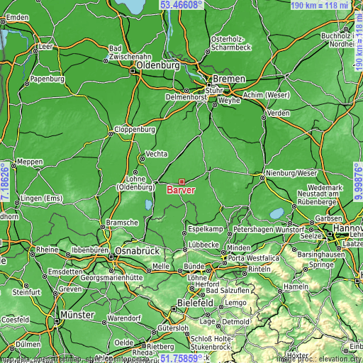 Topographic map of Barver