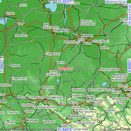 Topographic map of Barnstorf