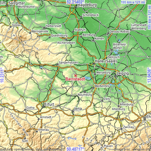 Topographic map of Barnstädt