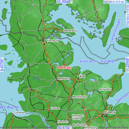 Topographic map of Barkelsby