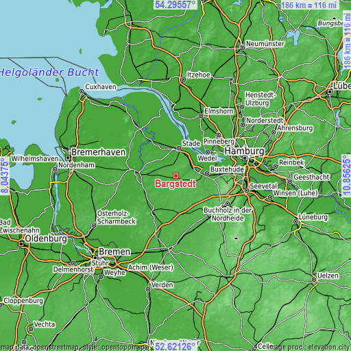 Topographic map of Bargstedt