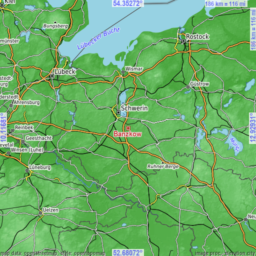 Topographic map of Banzkow