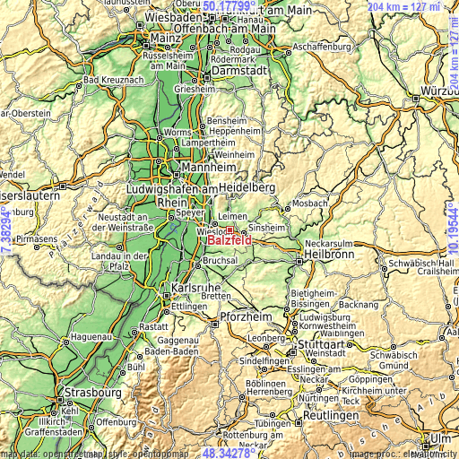 Topographic map of Balzfeld