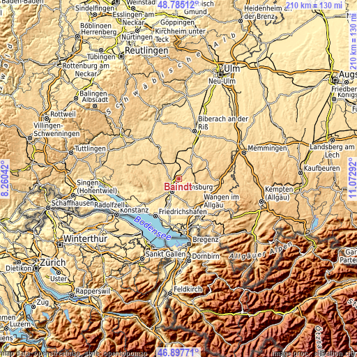 Topographic map of Baindt