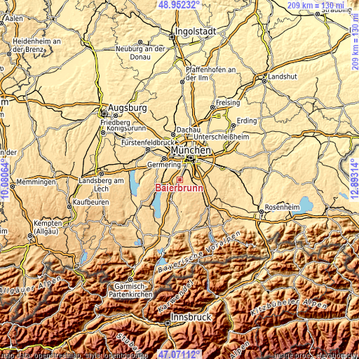 Topographic map of Baierbrunn