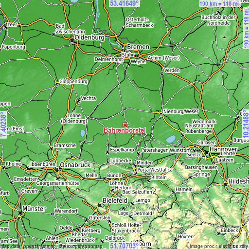 Topographic map of Bahrenborstel