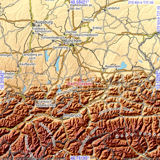 Topographic map of Bad Wiessee