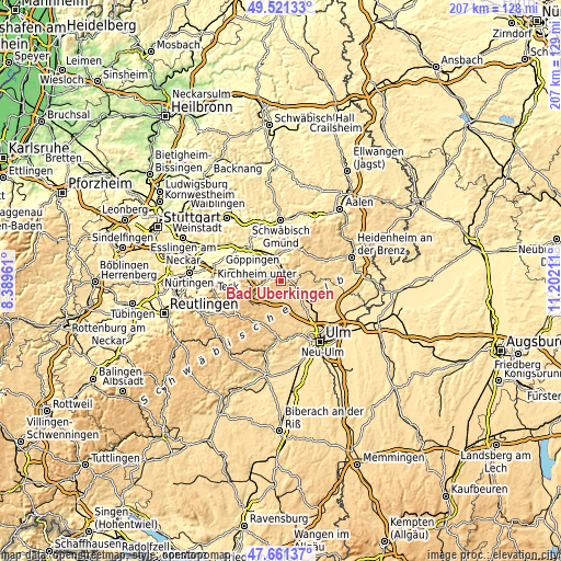 Topographic map of Bad Überkingen