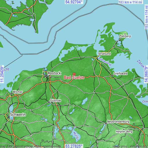 Topographic map of Bad Sülze