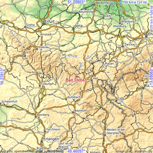 Topographic map of Bad Steben