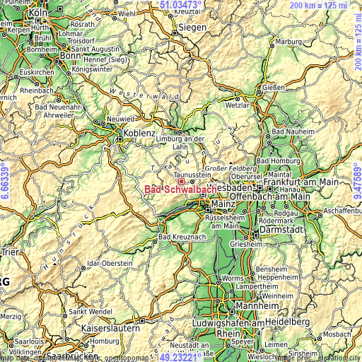 Topographic map of Bad Schwalbach