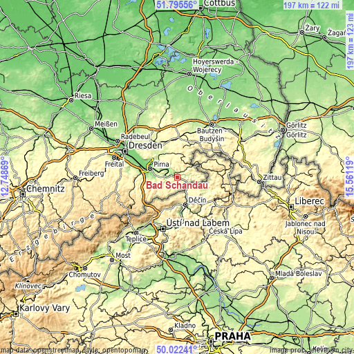 Topographic map of Bad Schandau