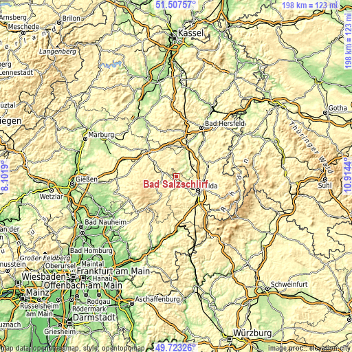 Topographic map of Bad Salzschlirf