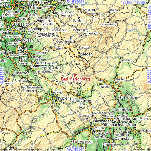 Topographic map of Bad Marienberg