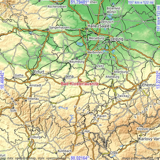 Topographic map of Bad Klosterlausnitz