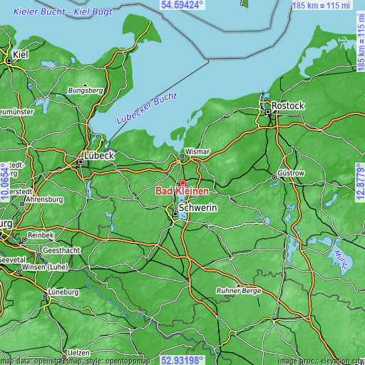 Topographic map of Bad Kleinen